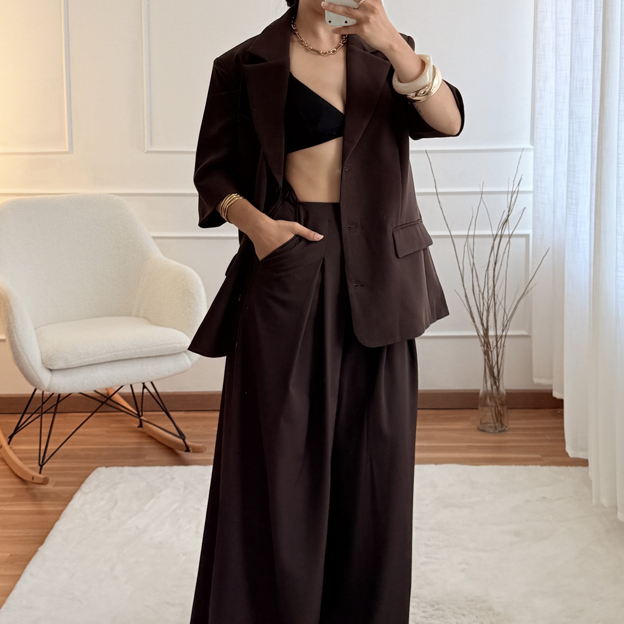 Blazer estruturado cinto DROLE DE COPINE