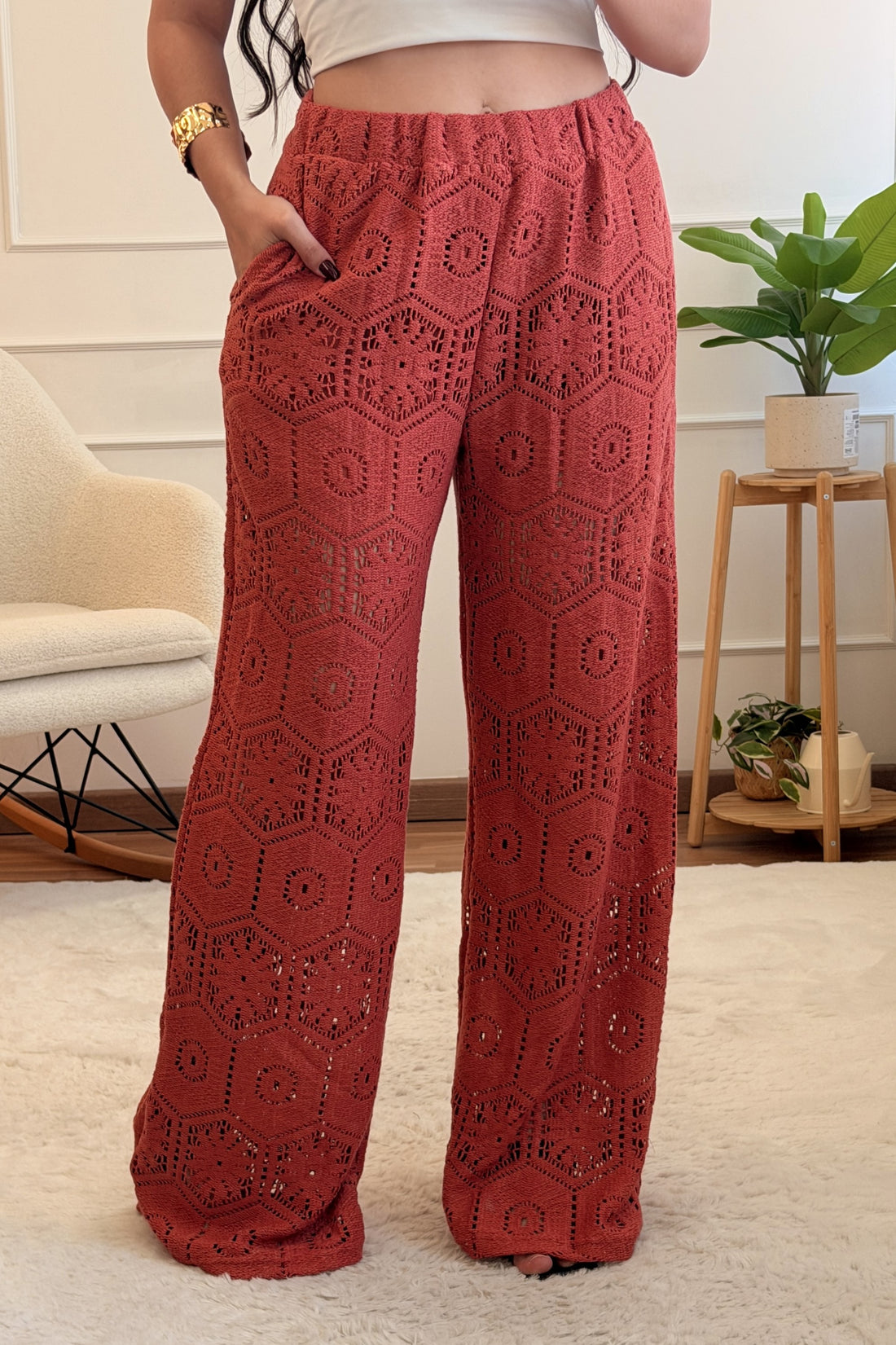 Calça de crochê