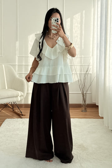 Blusa volantes 100%Linho MOCHY