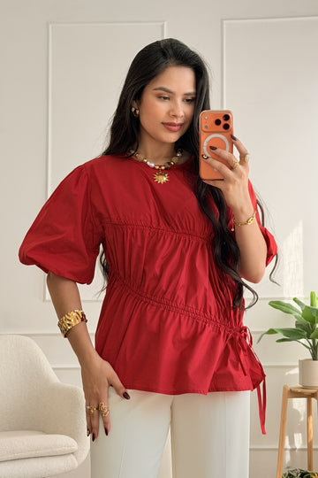 Blusa franzida 100% algodão DROLE DE COPINE