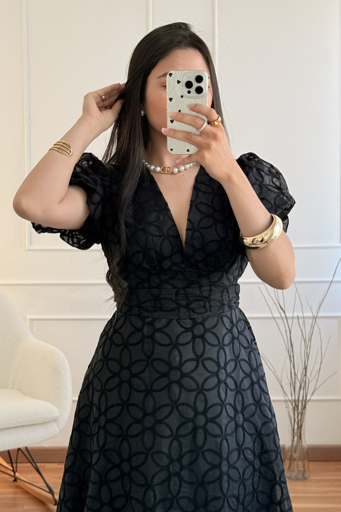 Vestido longo decote em V