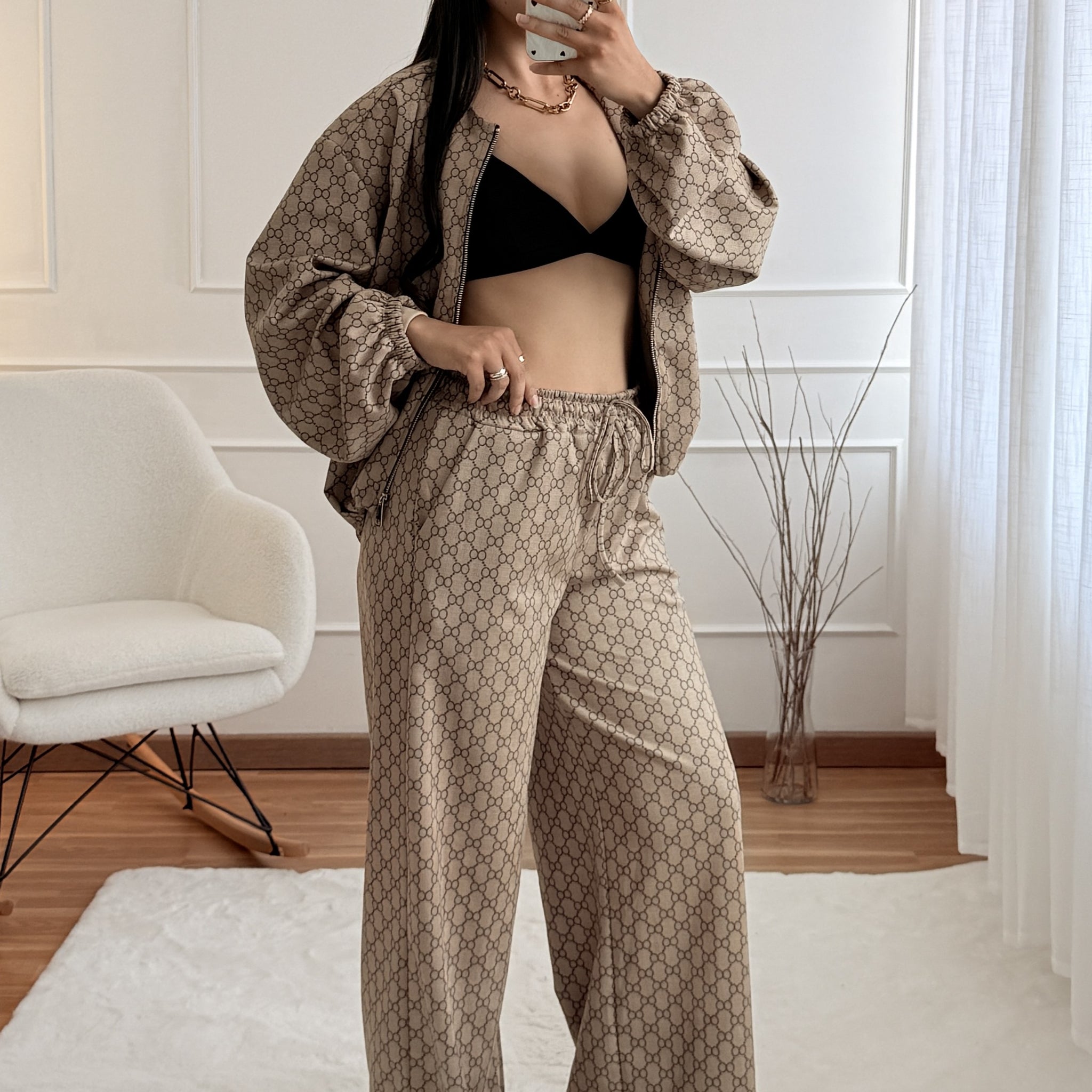 Conjunto casaco e calça
