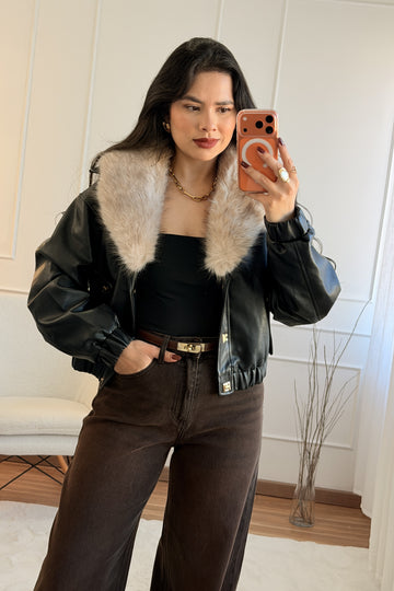 Casaco gola de pêlo FLAMMODE - lavishiochiccasacoFlammode