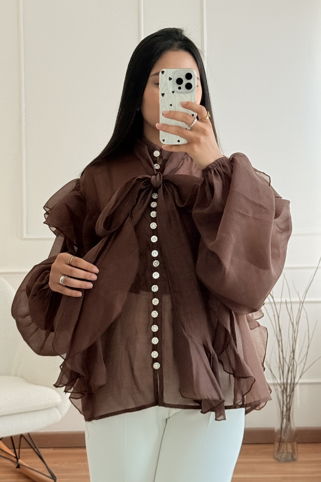 Blusa folhos MOCHY