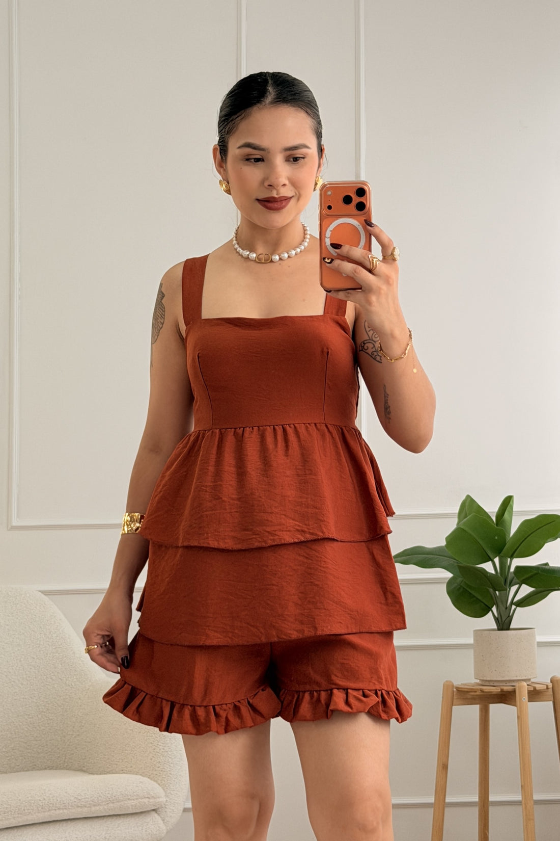 Conjunto peplum com calções