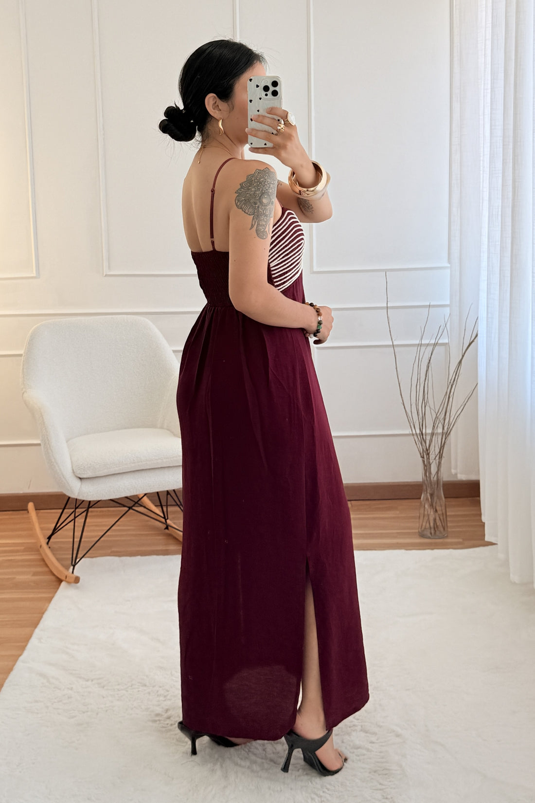Vestido bordado em relevo