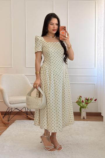 Vestido clássico de bolinhas