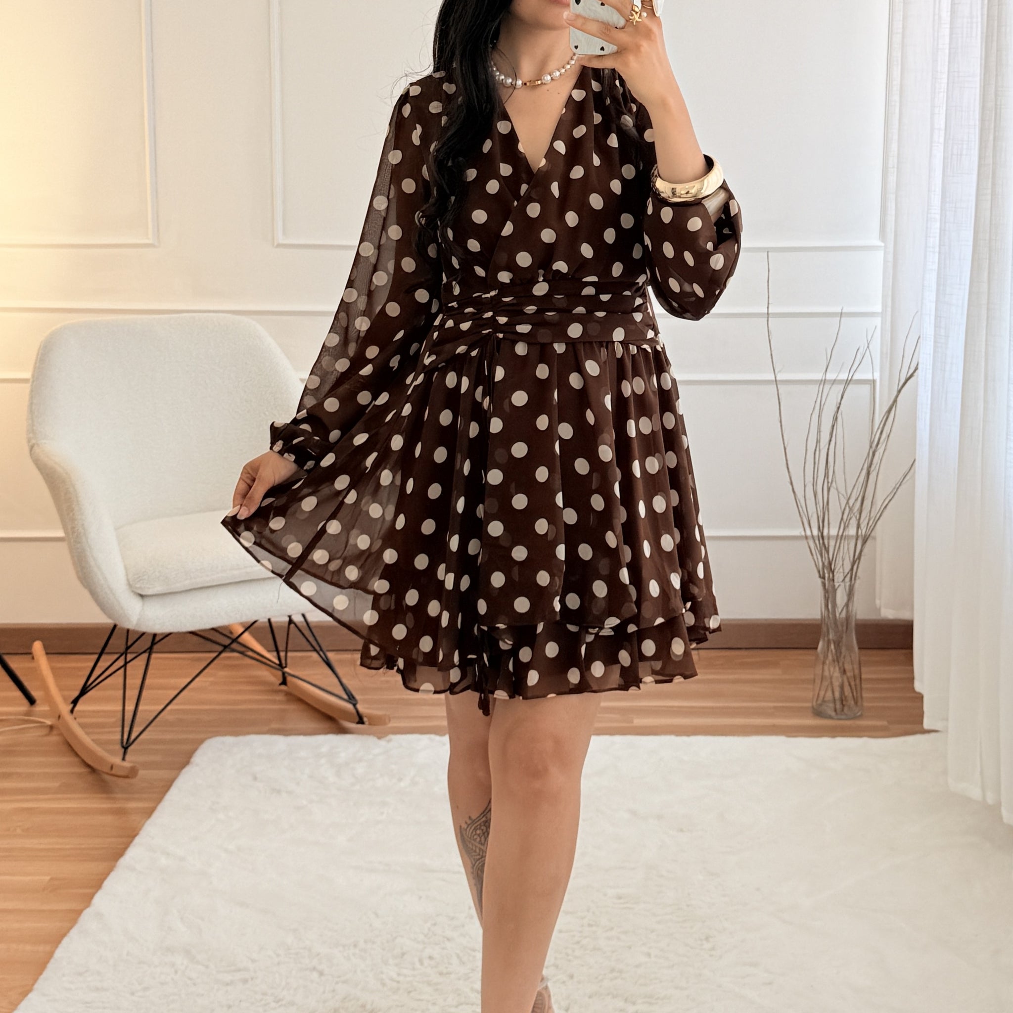 Vestido estampado de bolinhas