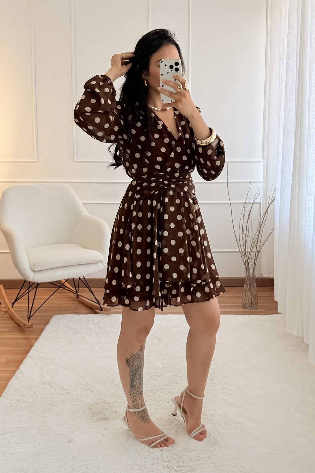 Vestido estampado de bolinhas