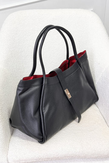 Mala Tote com Interior em Vermelho