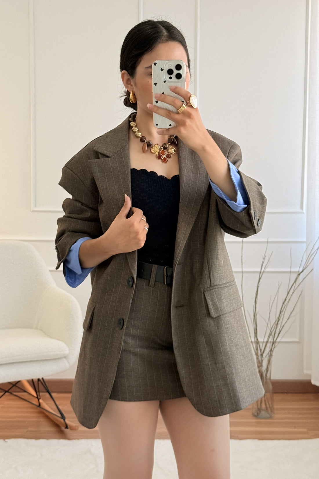 Blazer tecido riscado LUMINA