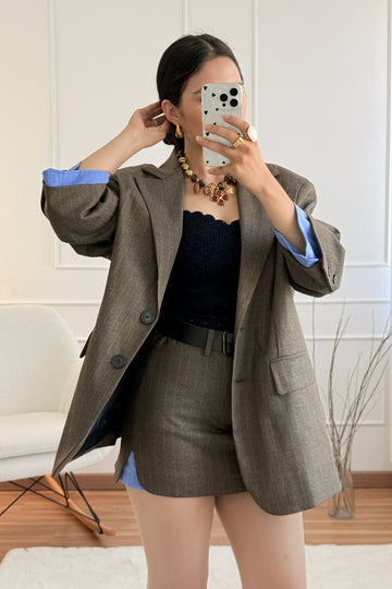 Blazer tecido riscado LUMINA