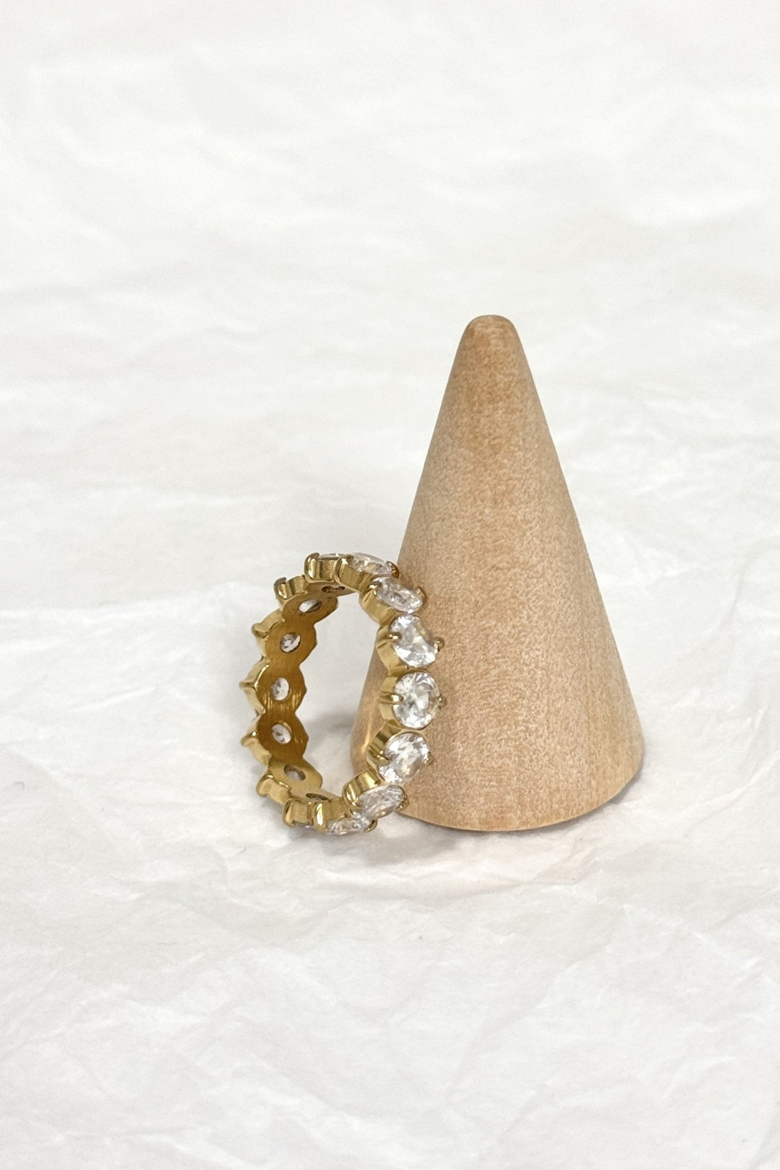 Anel Eternity com Cristais Redondos em Aço - lavishiochicAnellavishiochic