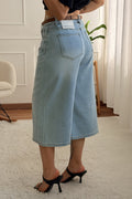 Bermuda denim de corte amplo QUEEN HEARTS - lavishiochiccalçõesQueen Hearts
