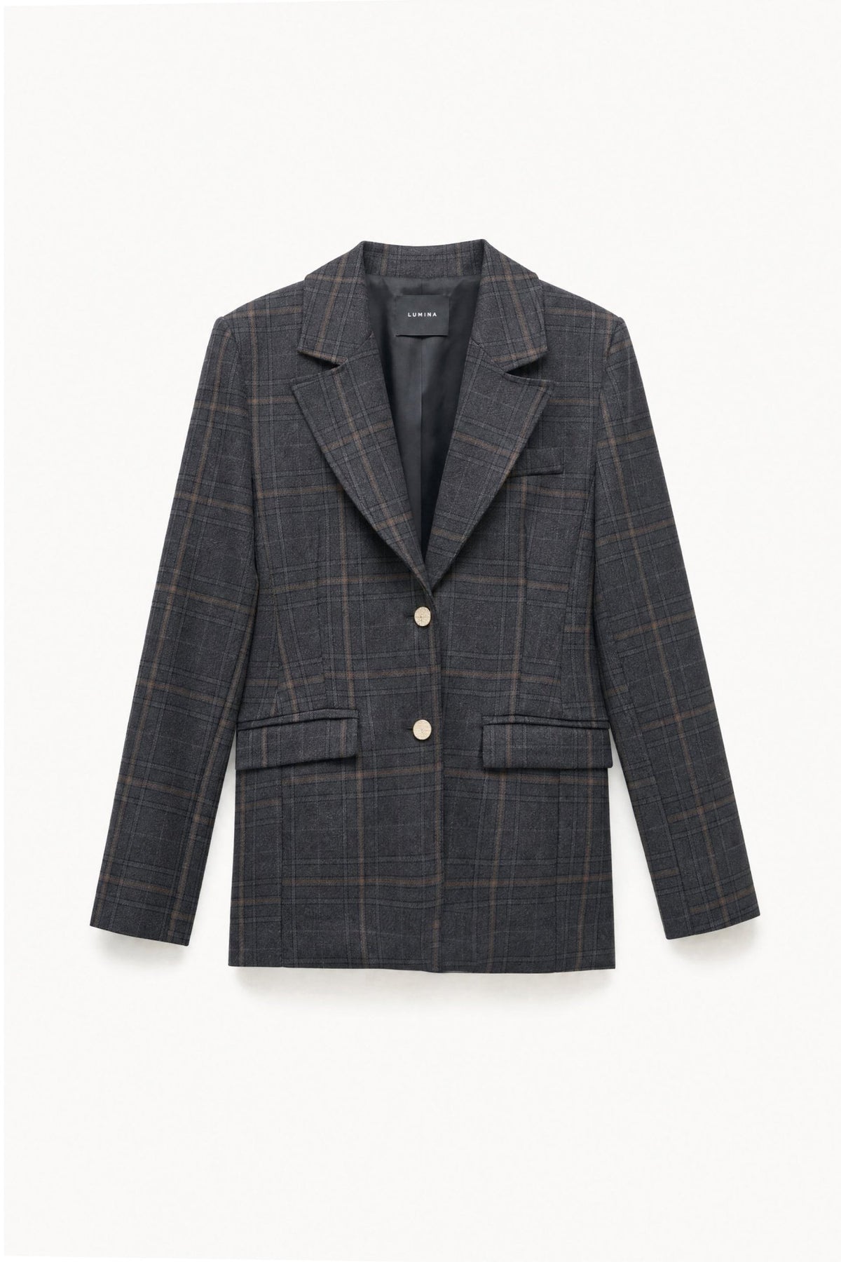 Blazer aos quadrados com botões em contraste LUMINA - lavishiochicBlazerlumina