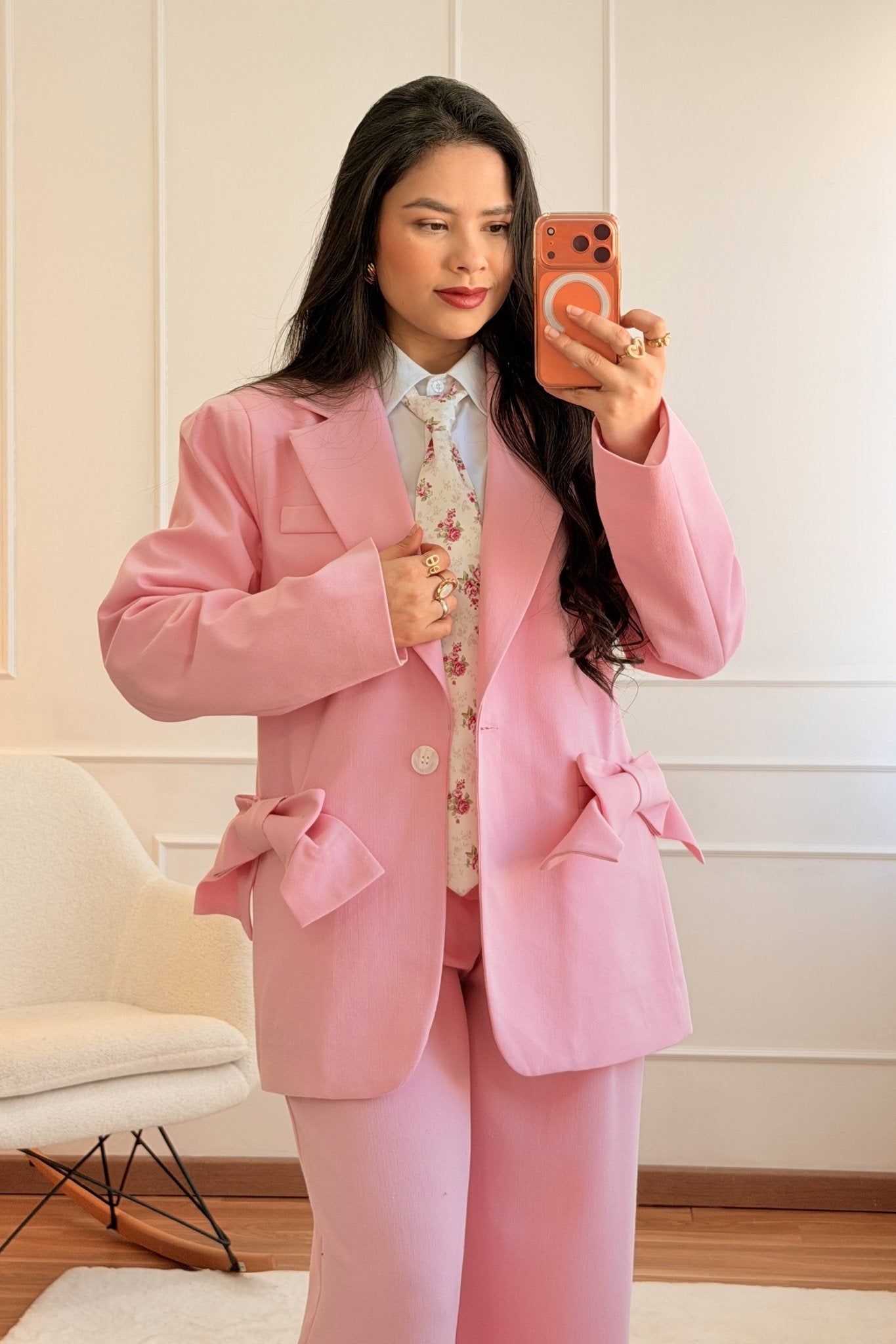 Blazer bolsos com laço LUMINA - lavishiochicBlazerlumina