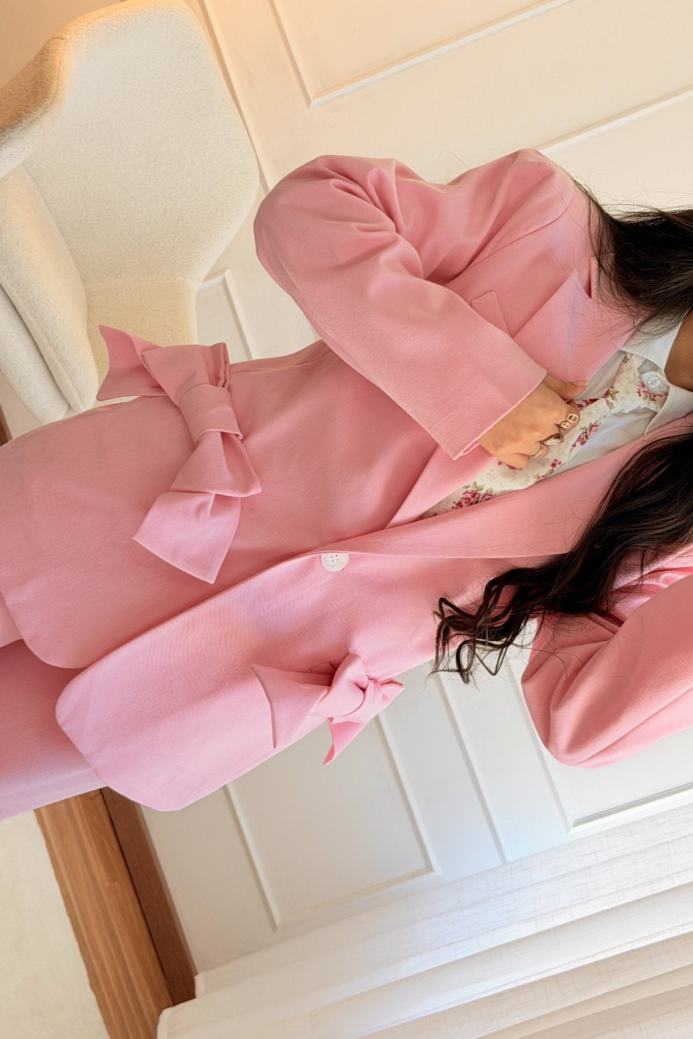 Blazer bolsos com laço LUMINA - lavishiochicBlazerlumina