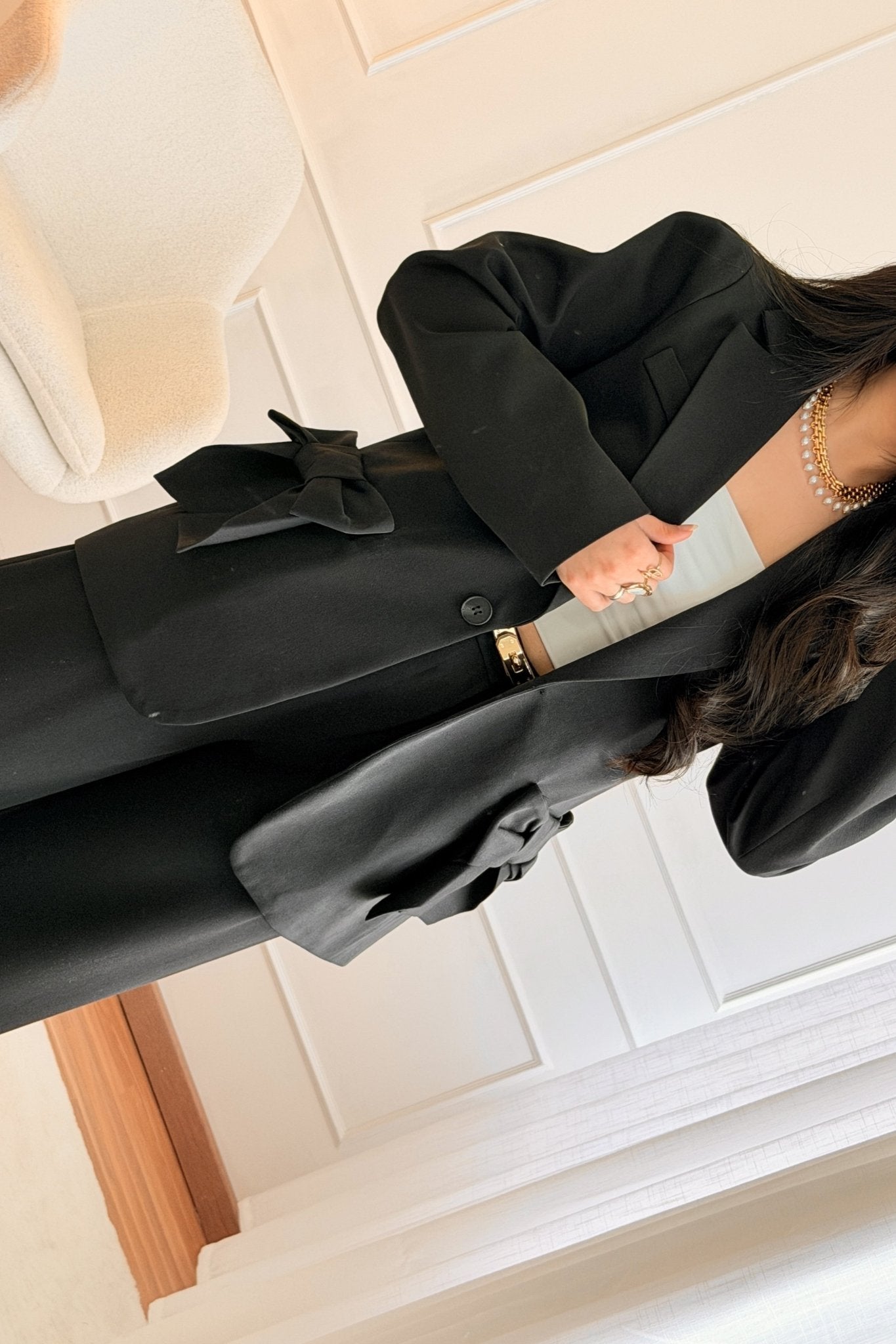 Blazer bolsos com laço LUMINA - lavishiochicBlazerlumina