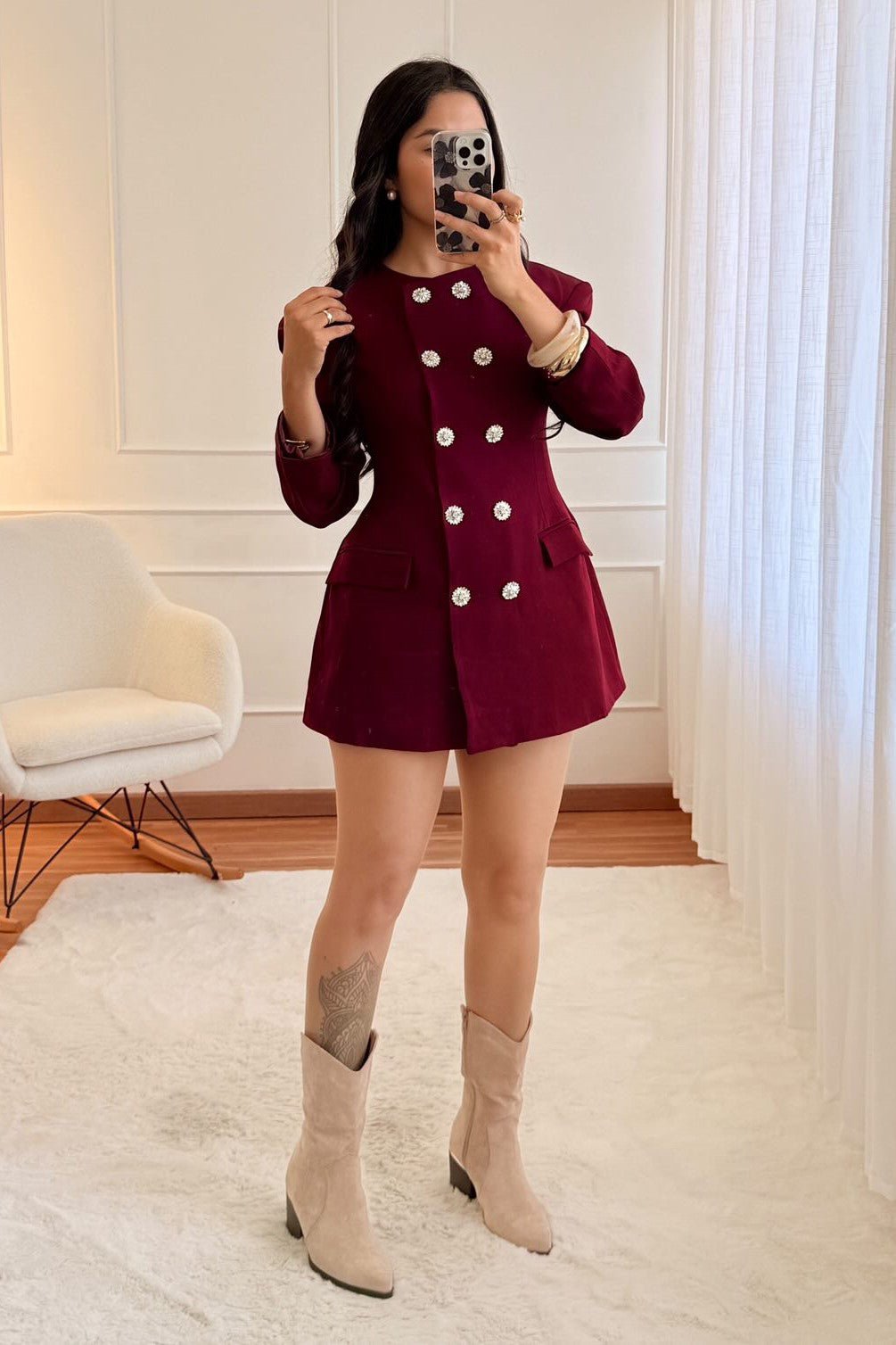 Blazer botões decorativos MOCHY - lavishiochiccasacoMochy