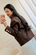 Blazer botões florais metálicos MOCHY - lavishiochiccasacosMochy
