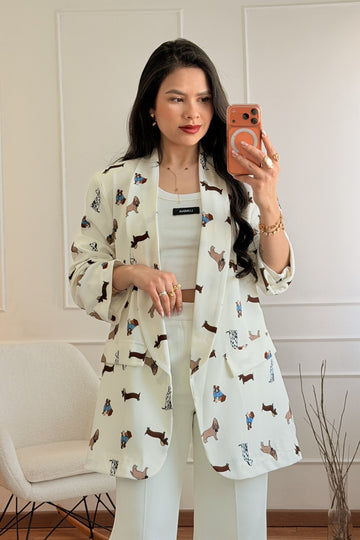 Blazer com Estampa Divertida - lavishiochicBlazerlavishiochic