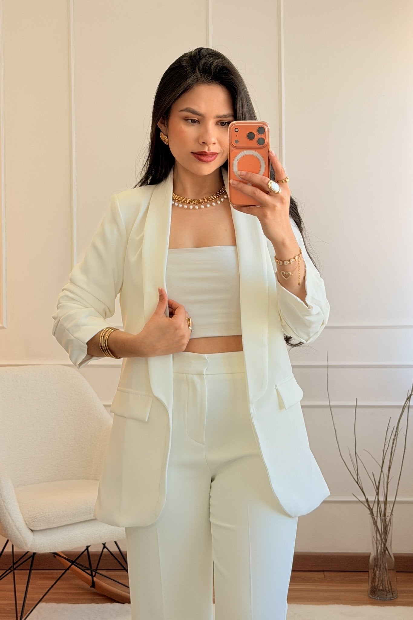 Blazer com mangas franzidas - lavishiochicBlazerlavishiochic