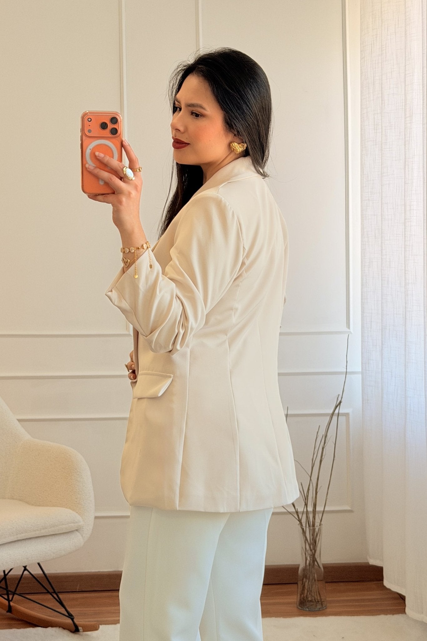 Blazer com mangas franzidas - lavishiochicBlazerlavishiochic