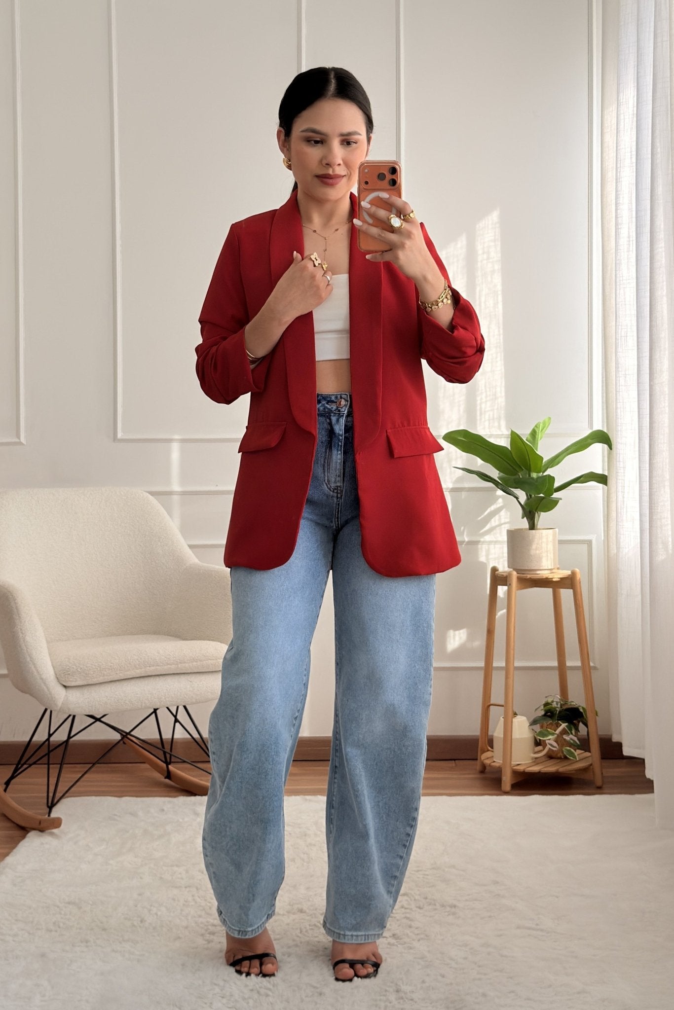 Blazer com mangas franzidas - lavishiochicBlazerlavishiochic