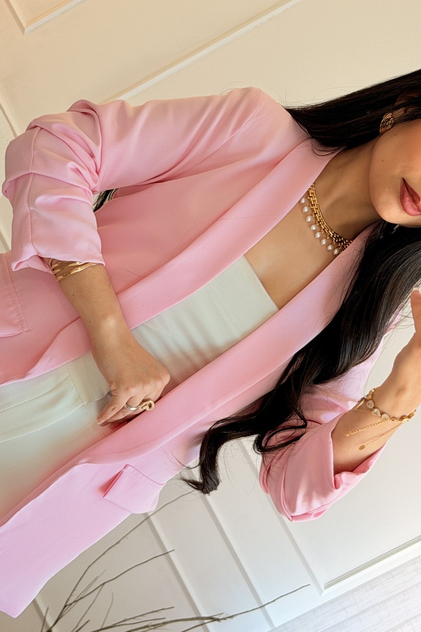 Blazer com mangas franzidas - lavishiochicBlazerlavishiochic