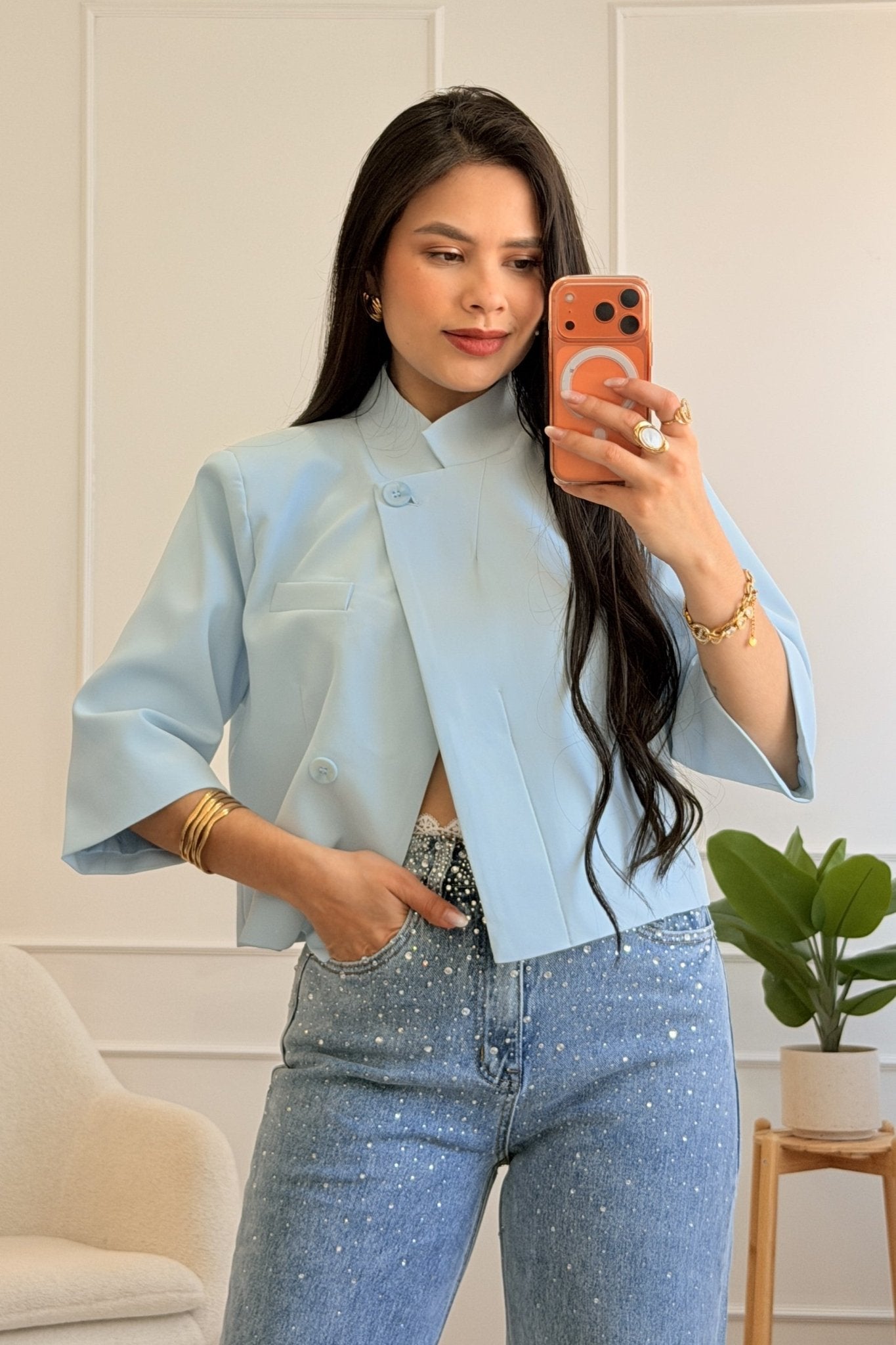 Blazer curto estruturado IVIVI - lavishiochicBlazerIVIVI