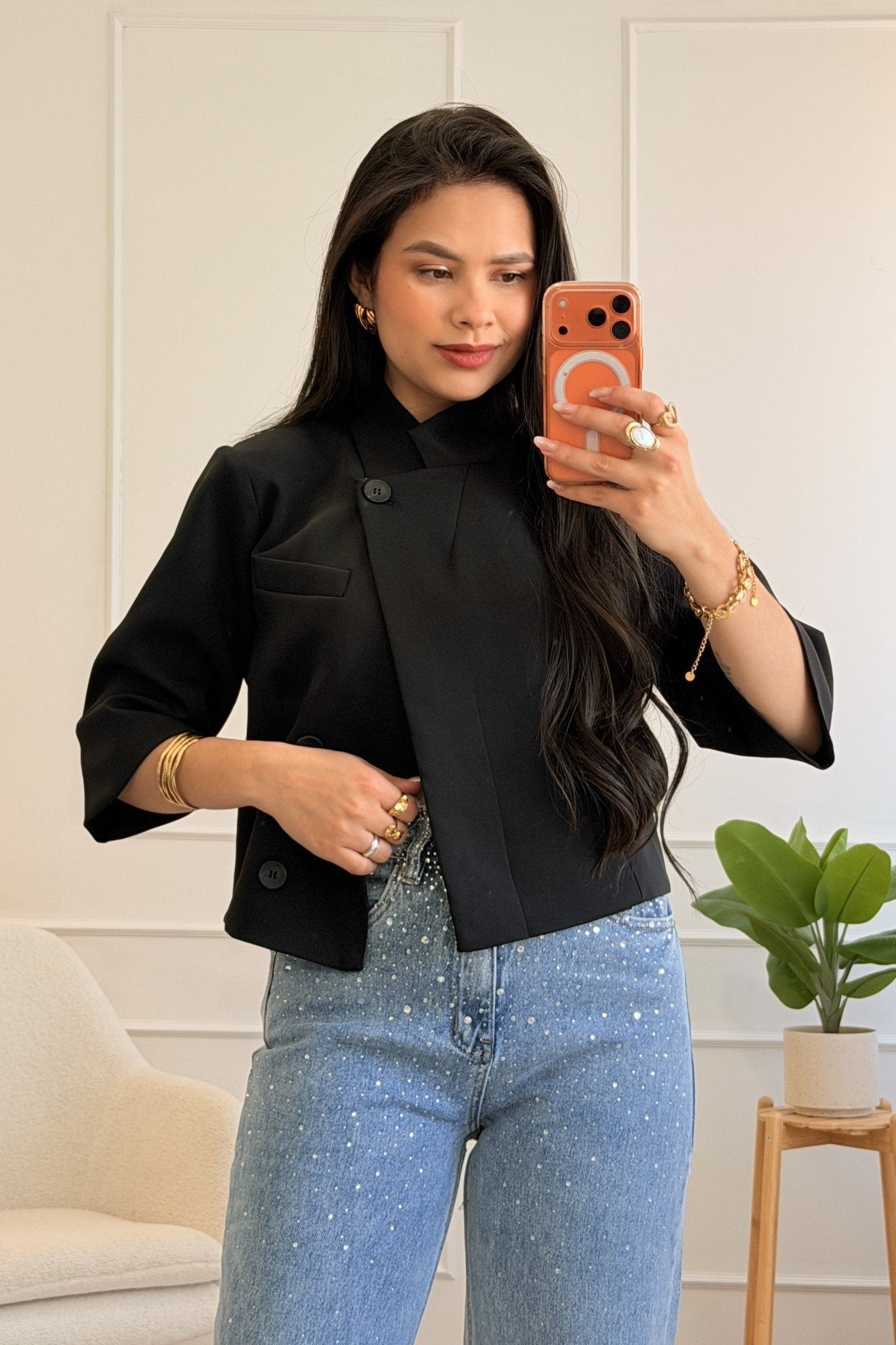 Blazer curto estruturado IVIVI - lavishiochicBlazerIVIVI