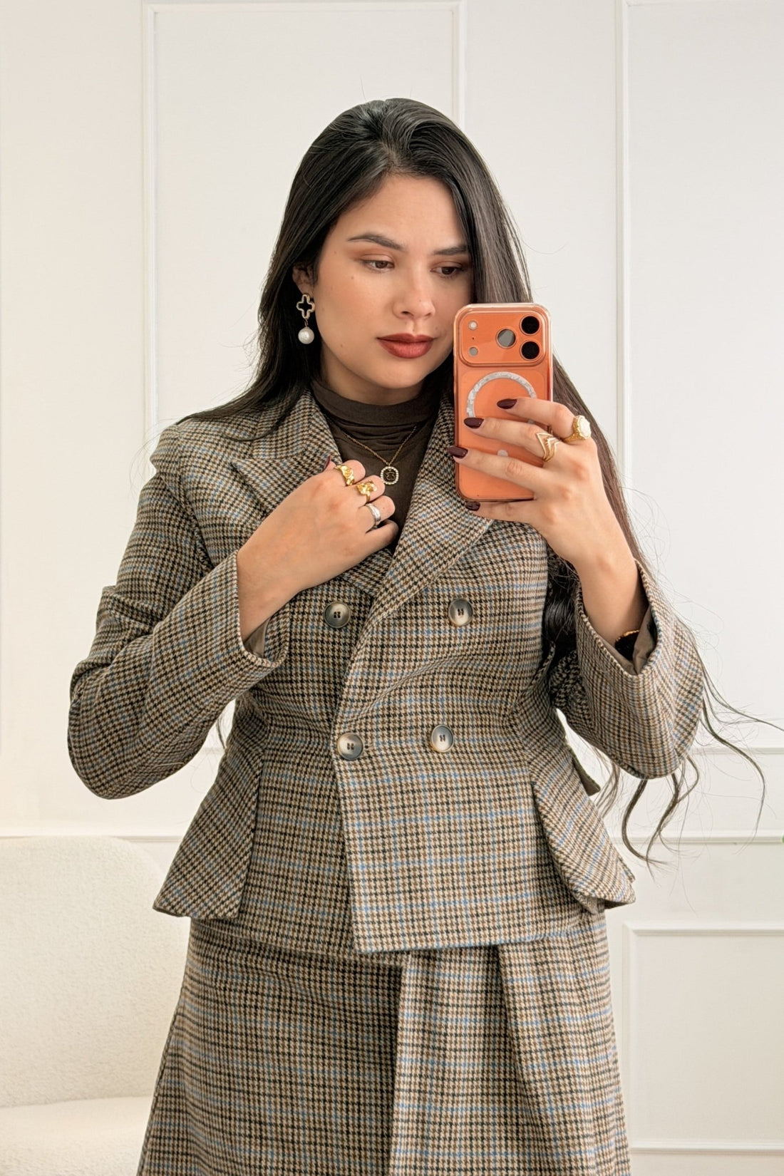 Blazer curto xadrez vintage LUMINA - lavishiochicBlazerlumina