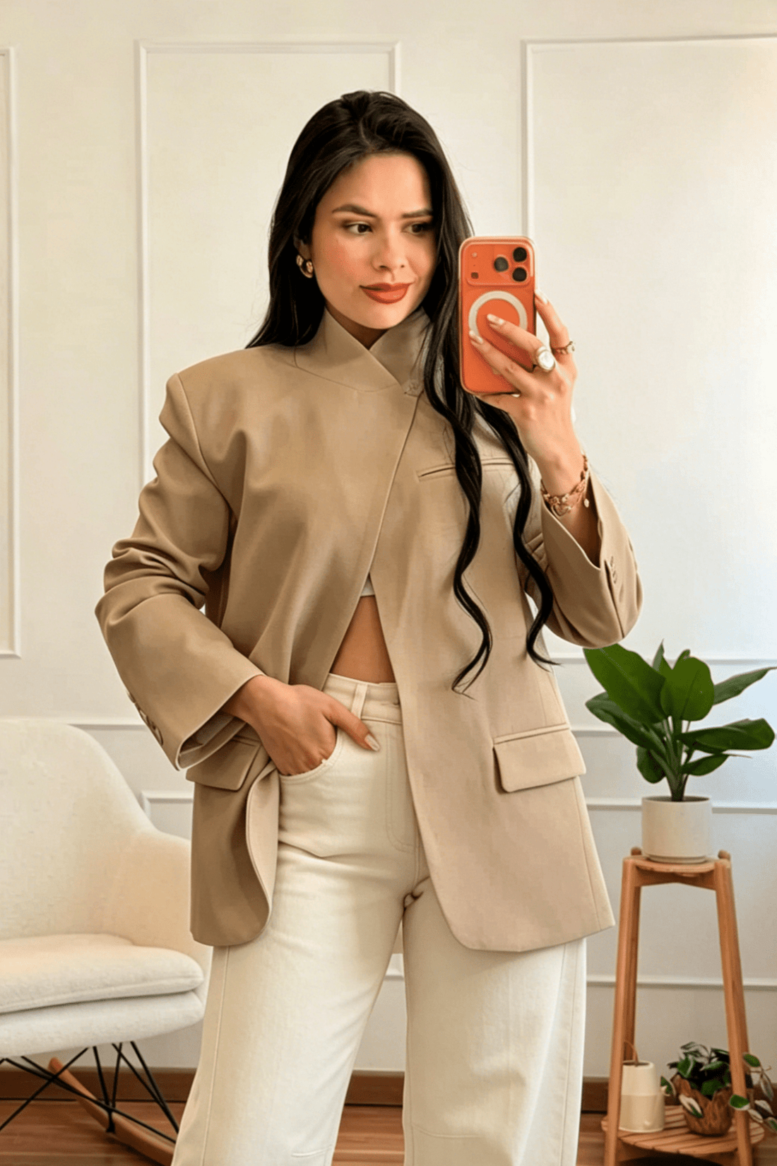 Blazer de colarinho mandarim MOCHY - lavishiochicBlazerMochy