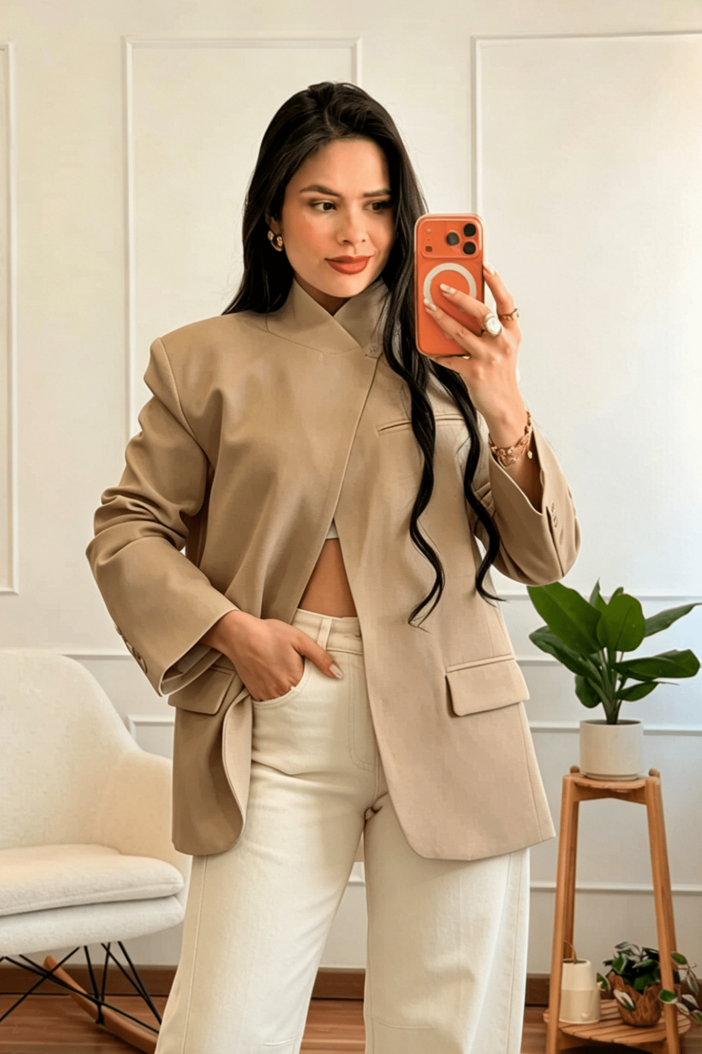 Blazer de colarinho mandarim MOCHY - lavishiochicBlazerMochy
