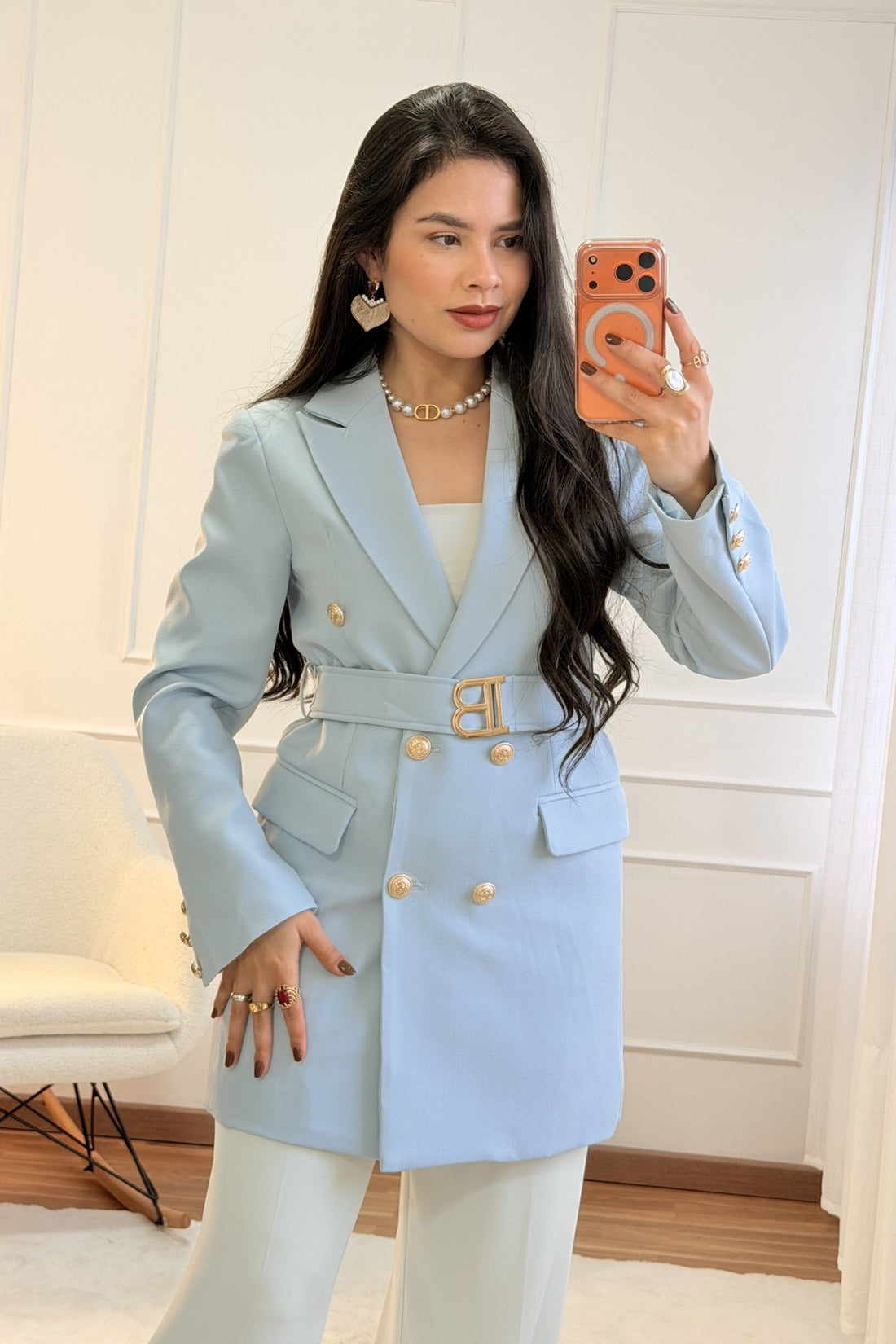 Blazer estruturado com cinto MOCHY - lavishiochicBlazerMochy