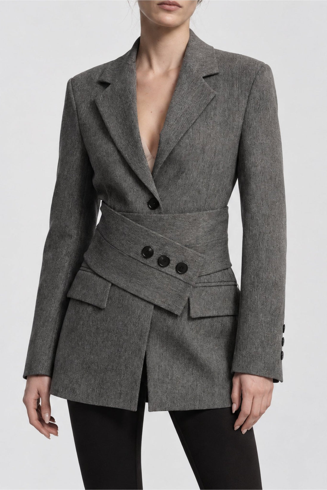 Blazer estruturado com faixa removível na cintura LUMINA - lavishiochicBlazerlumina