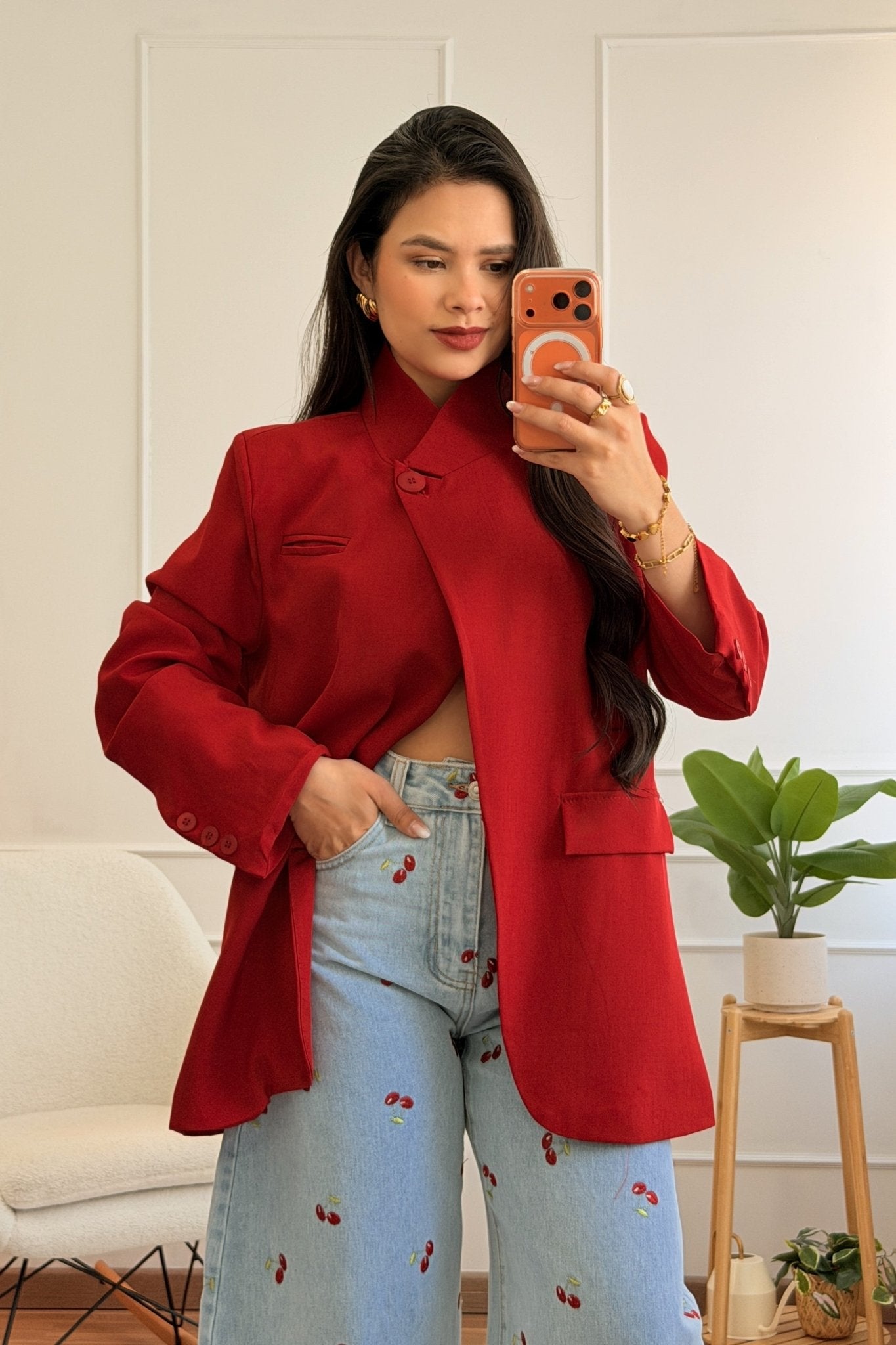 Blazer estruturado com gola alta 2.0 - lavishiochiccasacolavishiochic