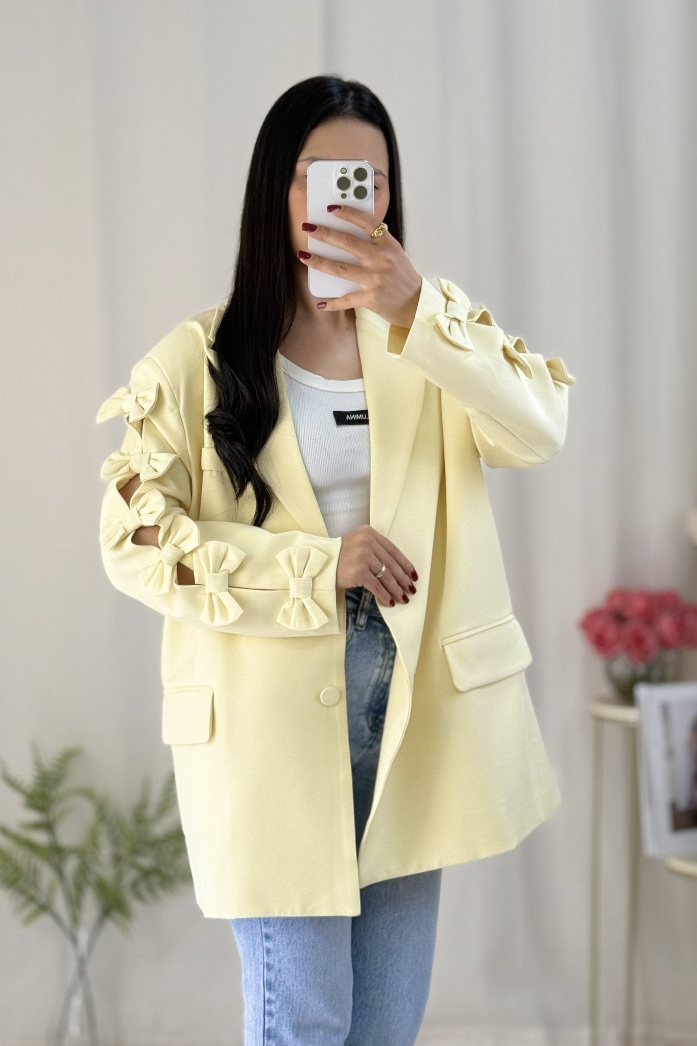 Blazer mangas laço MOCHY - lavishiochiccasacoMochy