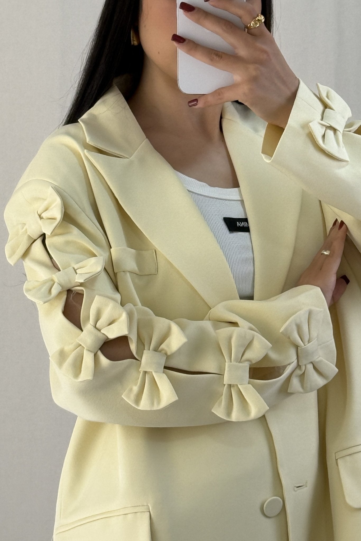 Blazer mangas laço MOCHY - lavishiochiccasacoMochy