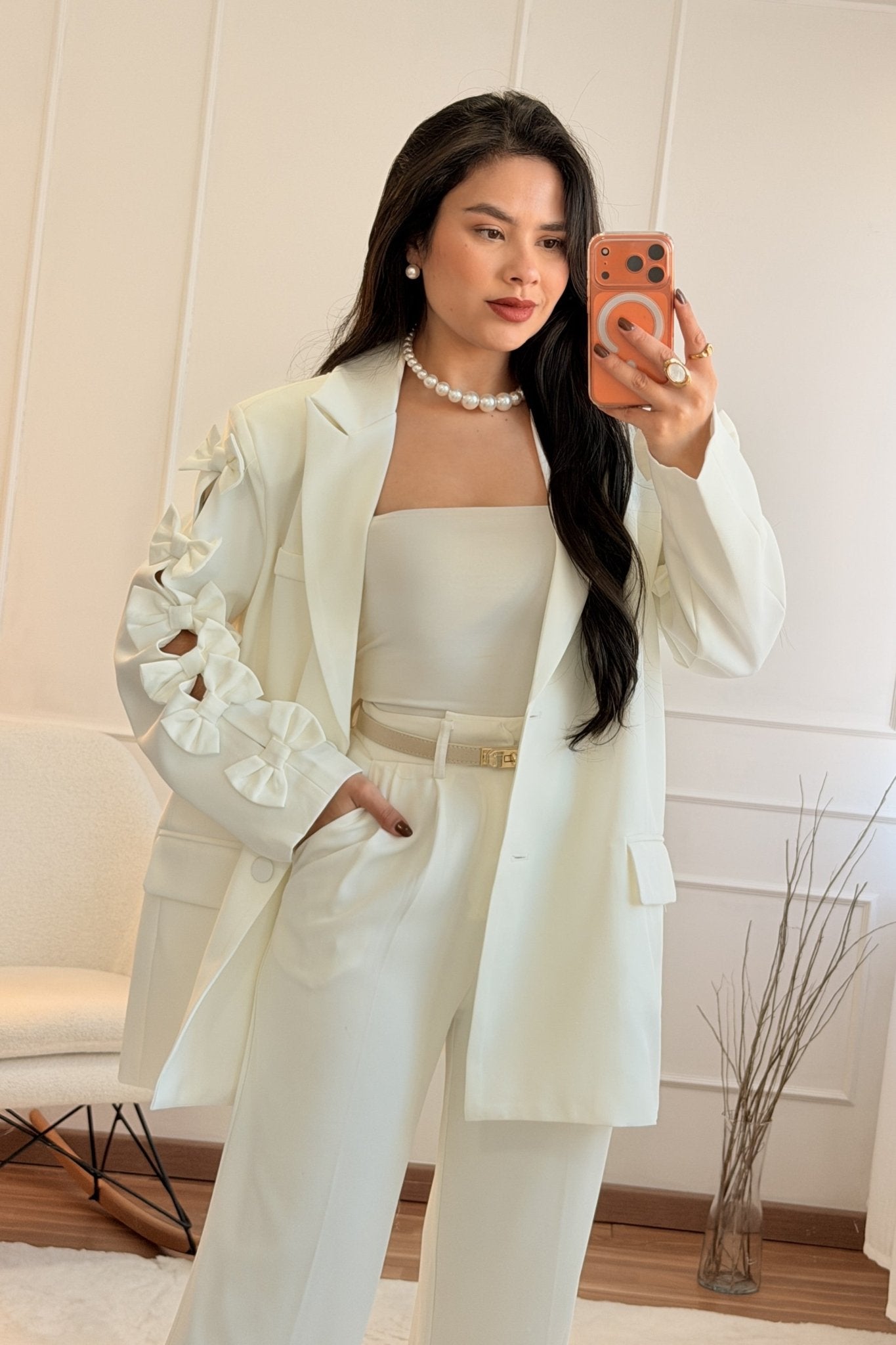 Blazer mangas laço MOCHY - lavishiochiccasacoPromoção
