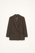 Blazer oversize às riscas com lapelas LUMINA - lavishiochiccasacolumina
