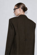 Blazer oversize às riscas com lapelas LUMINA - lavishiochiccasacolumina