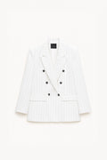 Blazer oversize às riscas com lapelas LUMINA - lavishiochiccasacolumina