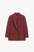 Blazer oversize às riscas com lapelas LUMINA - lavishiochiccasacolumina