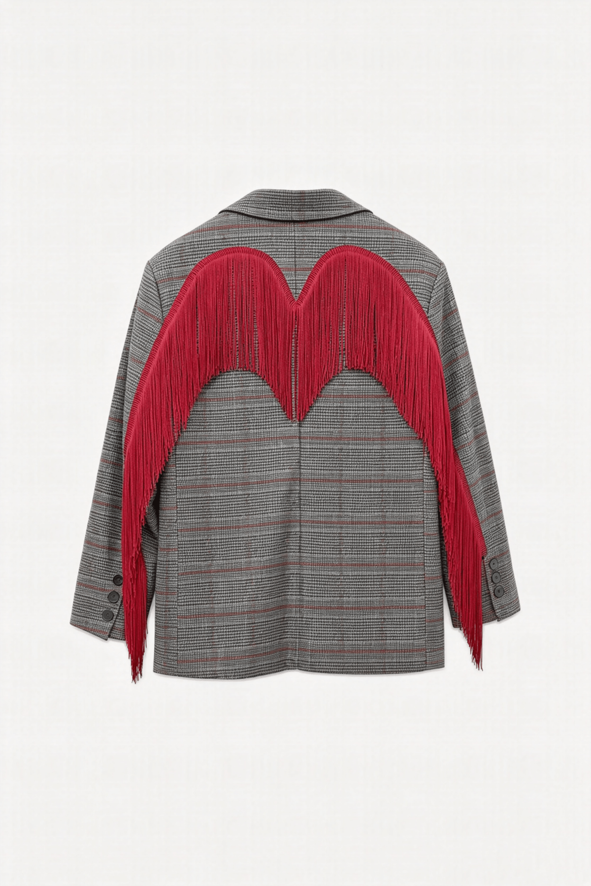Blazer tartan com franjas decorativas LUMINA - lavishiochicBlazerlumina