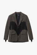 Blazer tartan com franjas decorativas LUMINA - lavishiochicBlazerlumina