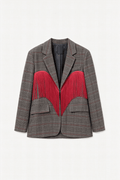 Blazer tartan com franjas decorativas LUMINA - lavishiochicBlazerlumina