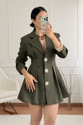 Blazer vestido botões aplicados MOCHY - lavishiochicvestidoMochy