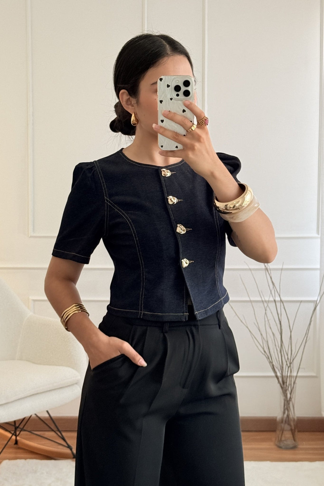 Blusa botões dourados DROLE DE COPINE - lavishiochicBlusaDrole de copine Paris