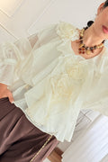 Blusa com aplicações florais MOCHY - lavishiochicBlusaMochy